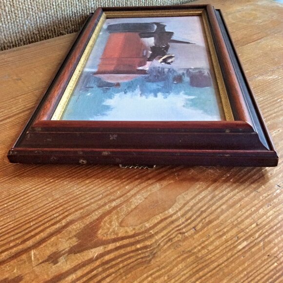 Classic Framed Print of Albert Ludovic 'Posting A Letter' Vintage Postal Art - Picture 5 of 6